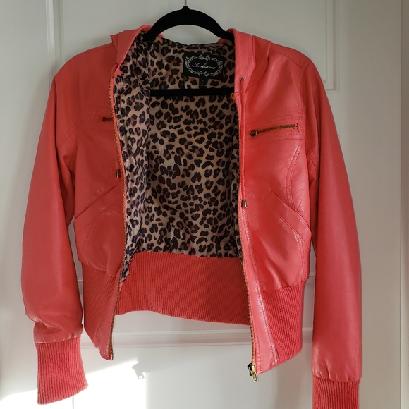 Ambiance vegan leather bomber style jacket size sm - Picture 6 of 8